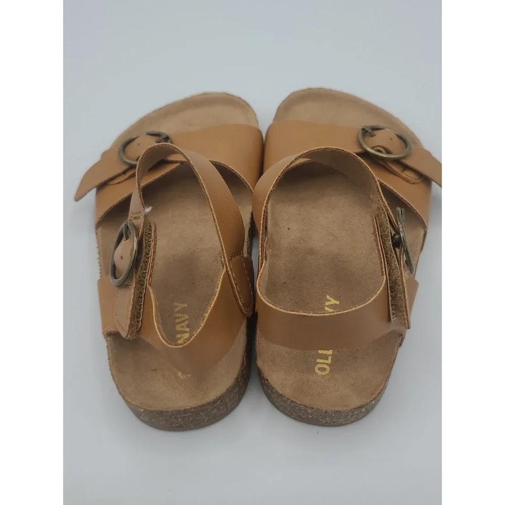Old Navy Tan Colored Toddler Girls Buckled-Strap Sandals Size 7